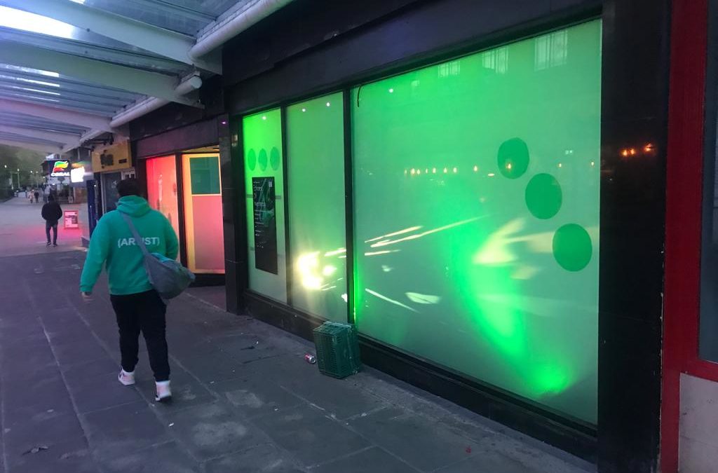 Interactive electronic music installation in a Coventry shop